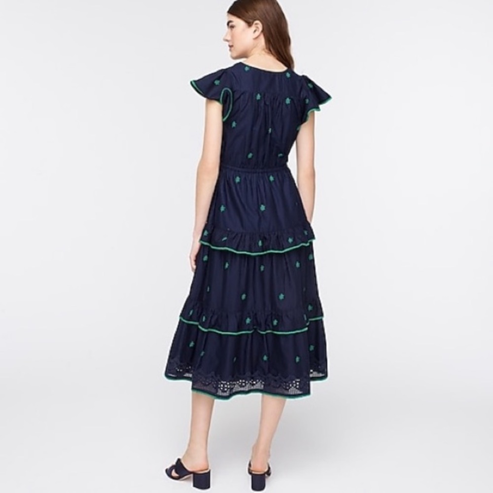 J.Crew Embroidered Navy Cotton Dress - Picture 2 of 8